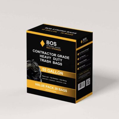 BOS 55 Gallon Contractor Grade Heavy Duty Trash Bags – Carton